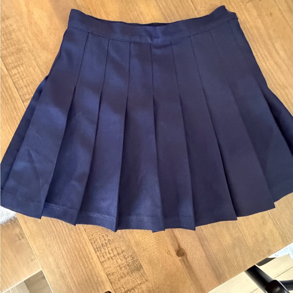 American Apparel Dark Blue Pleated Skirt